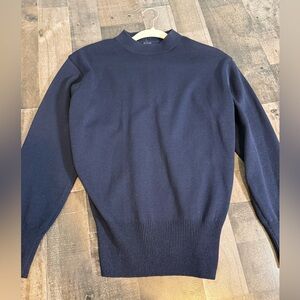 St. John Basics Navy Ribbed Mock‎ Neck Sweater Women’s M Classic Minimalist Knit